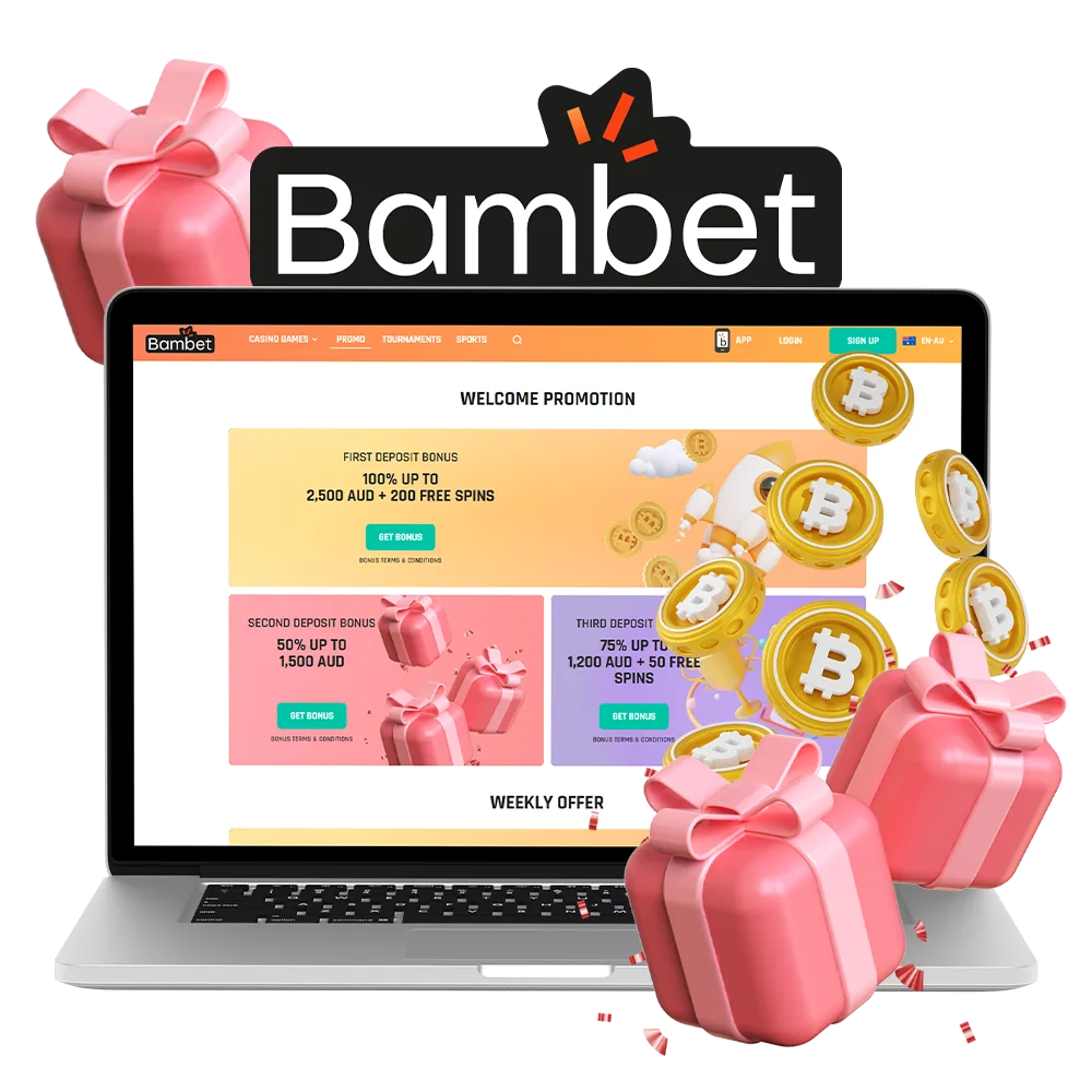 Bambet's exclusive lineup of bonuses for newcomers and regular players.